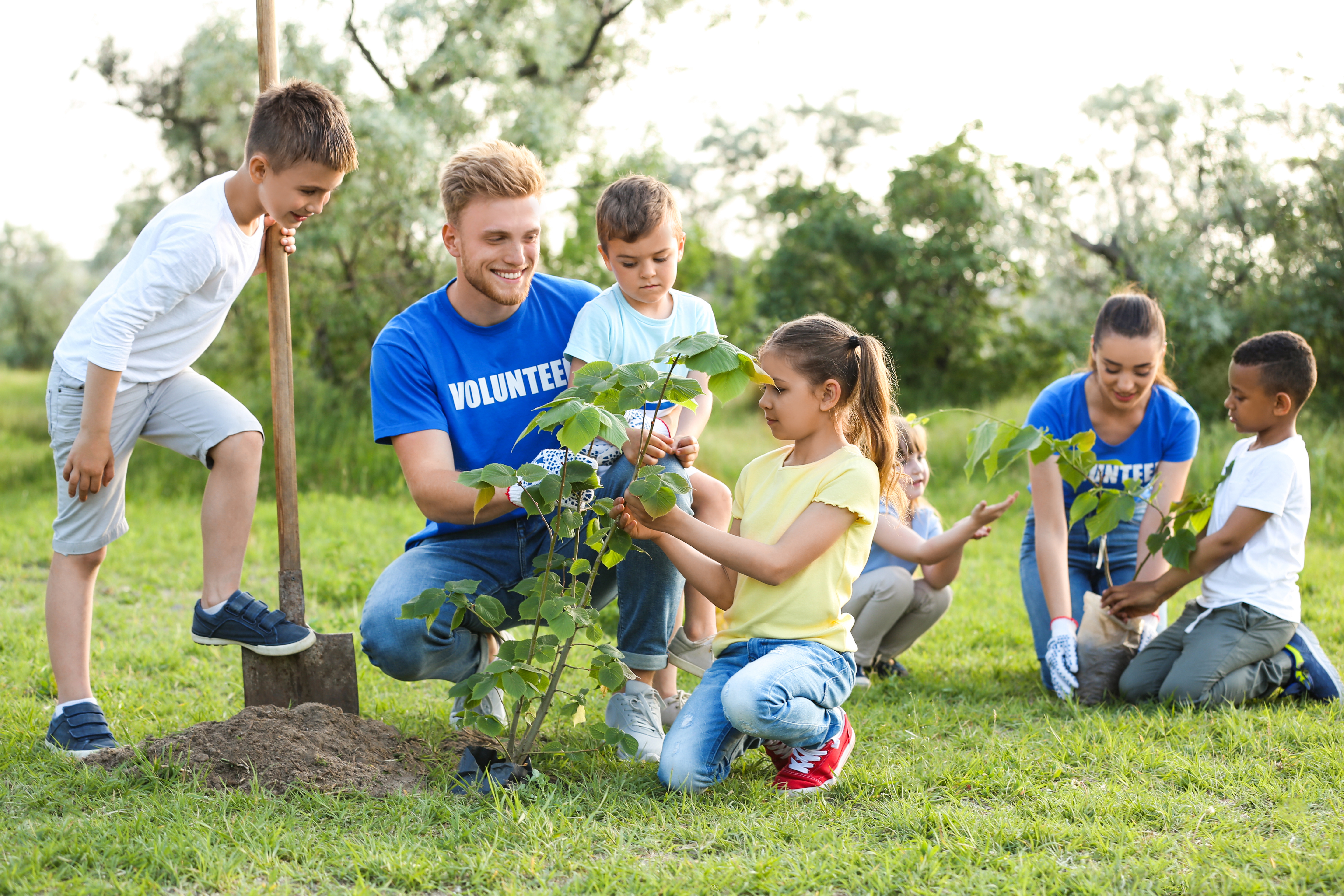 Community planting trees for the future